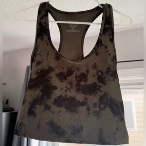 Evolution and Creation Black and Brown Fitted Crop Tank Top